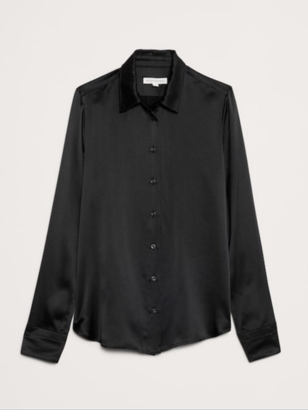 100% Silk Banana Republic The Everyday Silk Shirt Black NWT - Picture 4 of 9